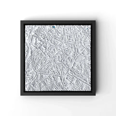 3D gedrucktes Stadtmodell Aachen eingerahmt für deine Wand - CraftedCity