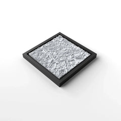 3D gedrucktes Stadtmodell Aachen eingerahmt für deine Wand - CraftedCity