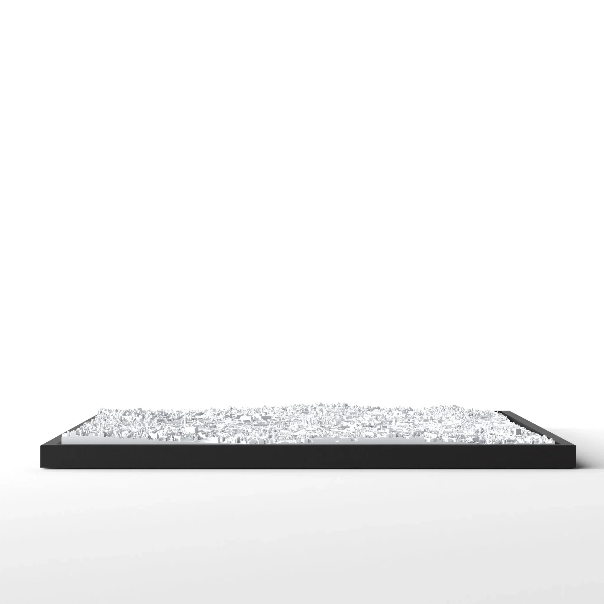 3D gedrucktes Stadtmodell Aachen eingerahmt für deine Wand - CraftedCity