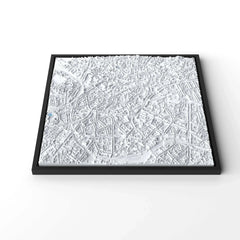 3D gedrucktes Stadtmodell Aachen eingerahmt für deine Wand - CraftedCity