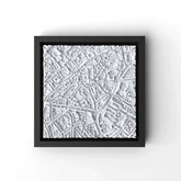 3D gedrucktes Stadtmodell Aachen eingerahmt für deine Wand - CraftedCity