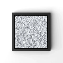 3D gedrucktes Stadtmodell Aachen eingerahmt für deine Wand - CraftedCity