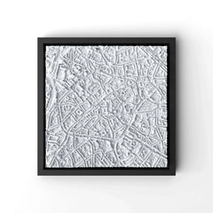 3D gedrucktes Stadtmodell Aachen eingerahmt für deine Wand - CraftedCity