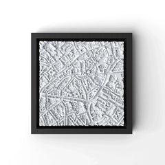 3D gedrucktes Stadtmodell Aachen eingerahmt für deine Wand - CraftedCity