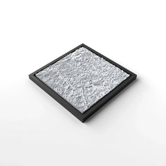 3D gedrucktes Stadtmodell Aachen eingerahmt für deine Wand - CraftedCity