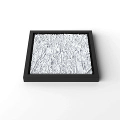 3D gedrucktes Stadtmodell Antwerpen eingerahmt für deine Wand - CraftedCity