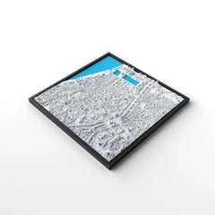 3D gedrucktes Stadtmodell Antwerpen eingerahmt für deine Wand - CraftedCity