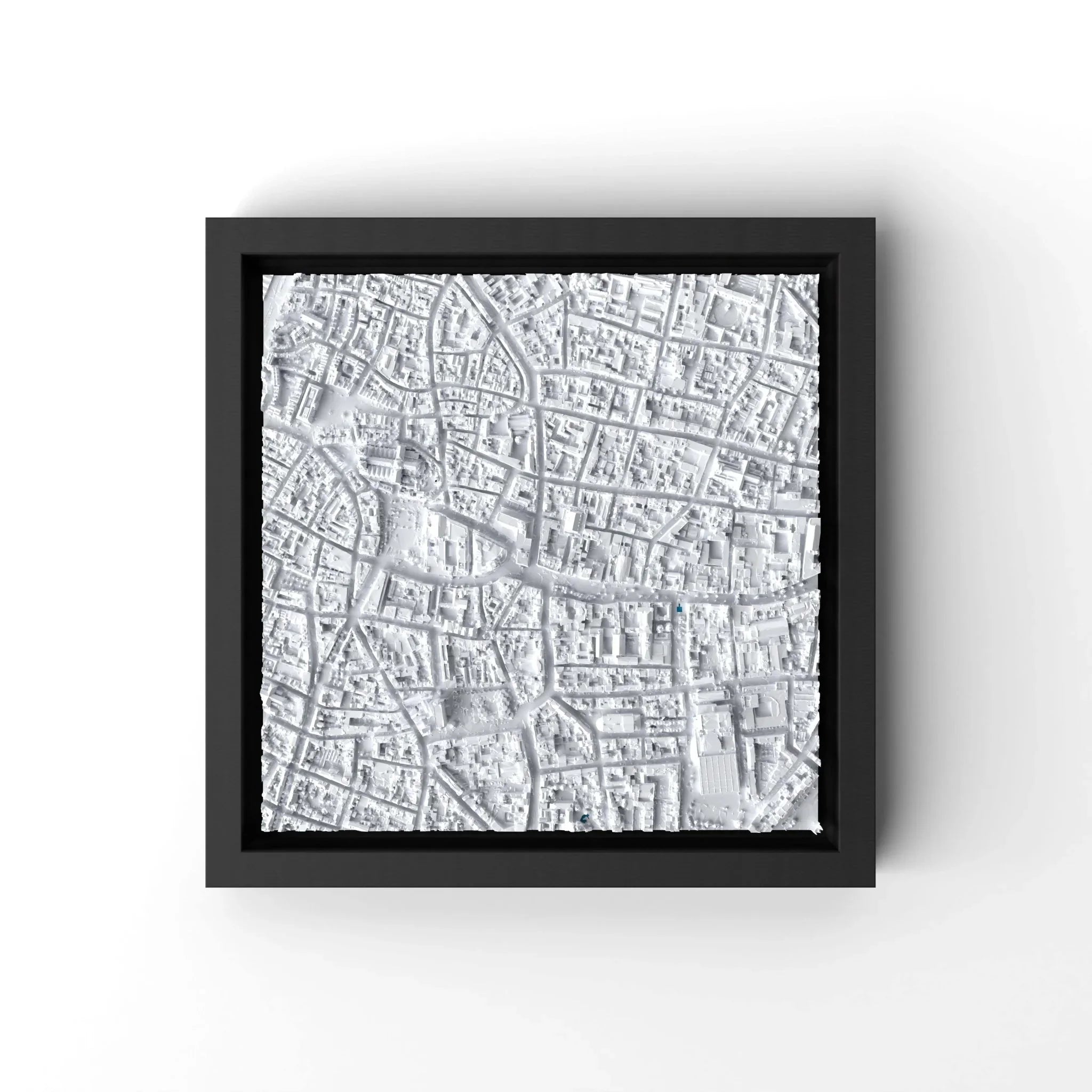 3D gedrucktes Stadtmodell Antwerpen eingerahmt für deine Wand - CraftedCity