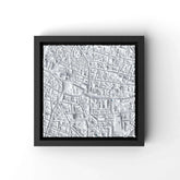 3D gedrucktes Stadtmodell Antwerpen eingerahmt für deine Wand - CraftedCity