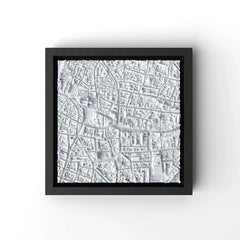 3D gedrucktes Stadtmodell Antwerpen eingerahmt für deine Wand - CraftedCity