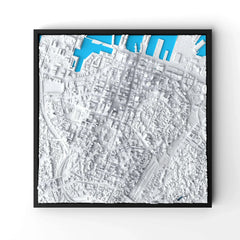 3D gedrucktes Stadtmodell Auckland eingerahmt für deine Wand - CraftedCity