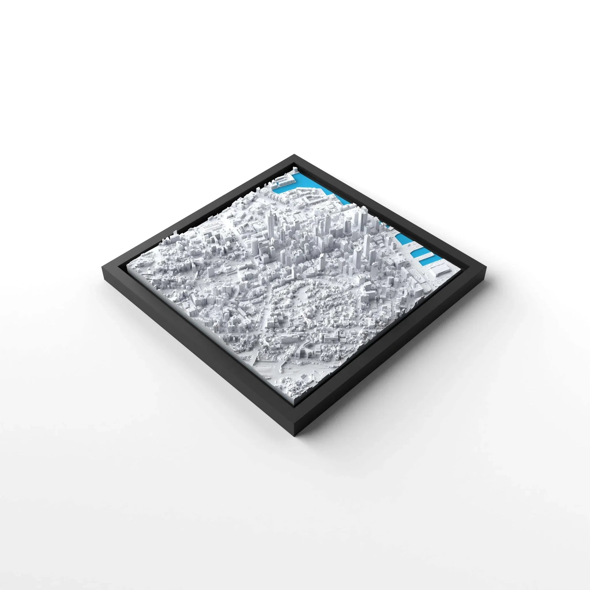 3D gedrucktes Stadtmodell Auckland eingerahmt für deine Wand - CraftedCity