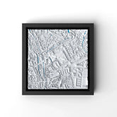 3D gedrucktes Stadtmodell Augsburg eingerahmt für deine Wand - CraftedCity