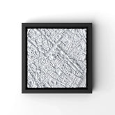 3D gedrucktes Stadtmodell Barcelona eingerahmt für deine Wand - CraftedCity