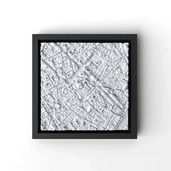 3D gedrucktes Stadtmodell Barcelona eingerahmt für deine Wand - CraftedCity