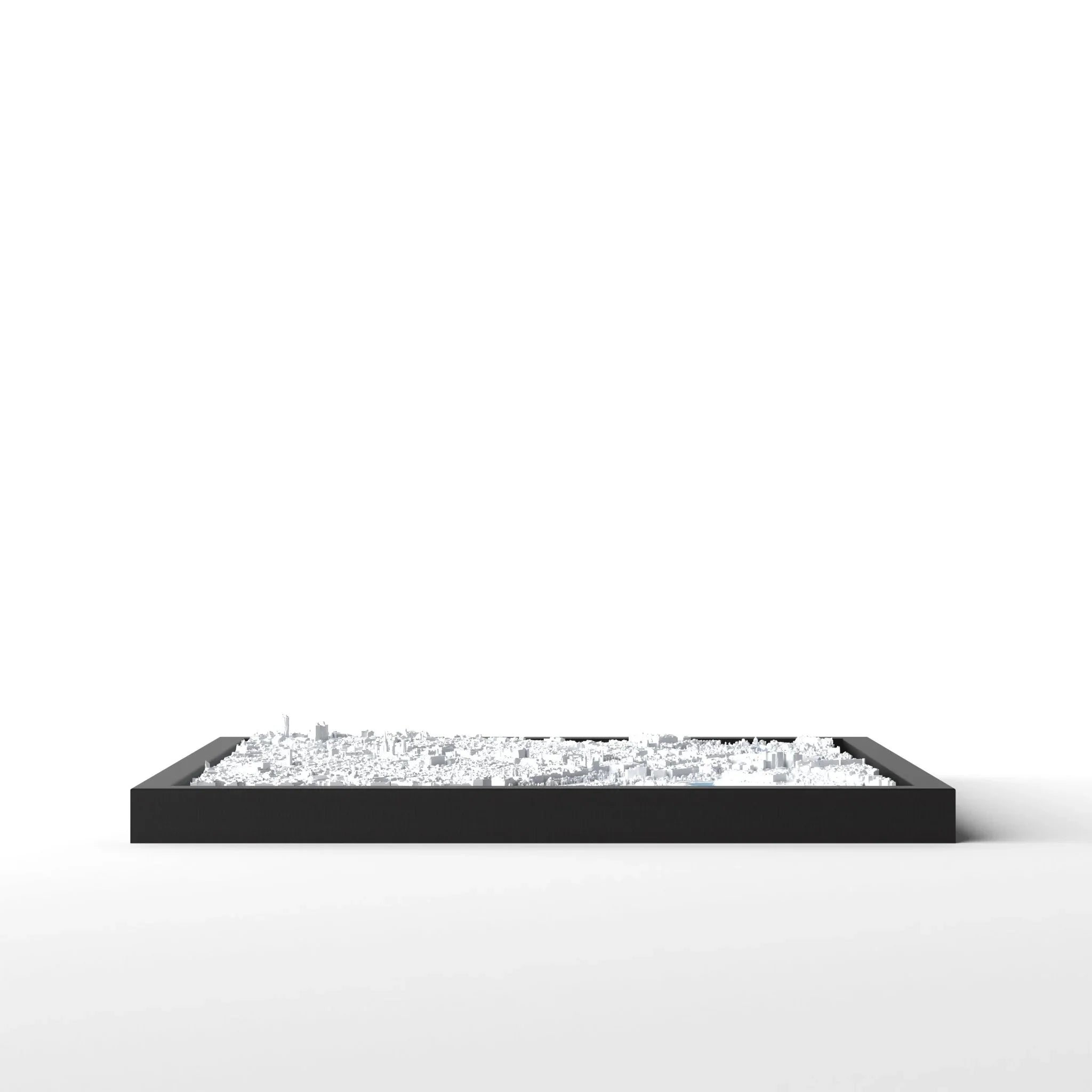 3D gedrucktes Stadtmodell Barcelona eingerahmt für deine Wand - CraftedCity