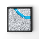 3D gedrucktes Stadtmodell Basel eingerahmt für deine Wand - CraftedCity