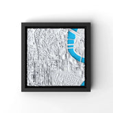 3D gedrucktes Stadtmodell Belfast eingerahmt für deine Wand - CraftedCity