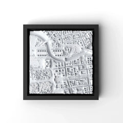 3D gedrucktes Stadtmodell Berlin eingerahmt für deine Wand - CraftedCity