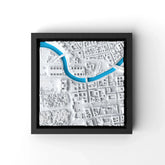 3D gedrucktes Stadtmodell Berlin eingerahmt für deine Wand - CraftedCity