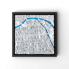 3D gedrucktes Stadtmodell Berlin eingerahmt für deine Wand - CraftedCity