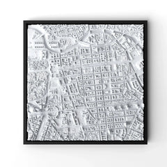 3D gedrucktes Stadtmodell Berlin eingerahmt für deine Wand - CraftedCity