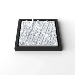 3D gedrucktes Stadtmodell Bilbao eingerahmt für deine Wand - CraftedCity