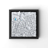 3D gedrucktes Stadtmodell Bilbao eingerahmt für deine Wand - CraftedCity