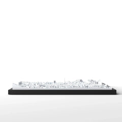 3D gedrucktes Stadtmodell Bilbao eingerahmt für deine Wand - CraftedCity