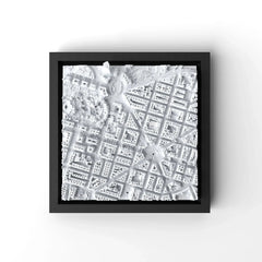 3D gedrucktes Stadtmodell Bilbao eingerahmt für deine Wand - CraftedCity