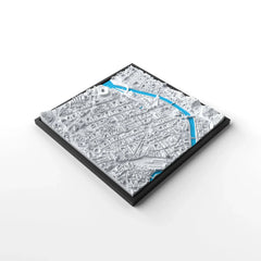 3D gedrucktes Stadtmodell Bilbao eingerahmt für deine Wand - CraftedCity