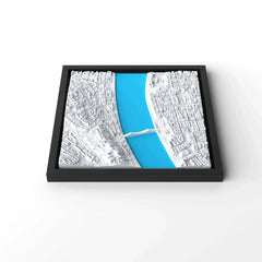 3D gedrucktes Stadtmodell Budapest eingerahmt für deine Wand - CraftedCity