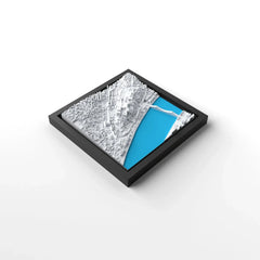 3D gedrucktes Stadtmodell Budapest eingerahmt für deine Wand - CraftedCity