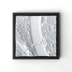 3D gedrucktes Stadtmodell Budapest eingerahmt für deine Wand - CraftedCity