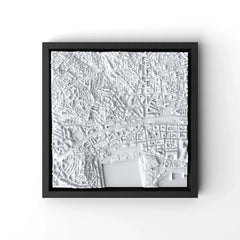 3D gedrucktes Stadtmodell Cannes eingerahmt für deine Wand - CraftedCity