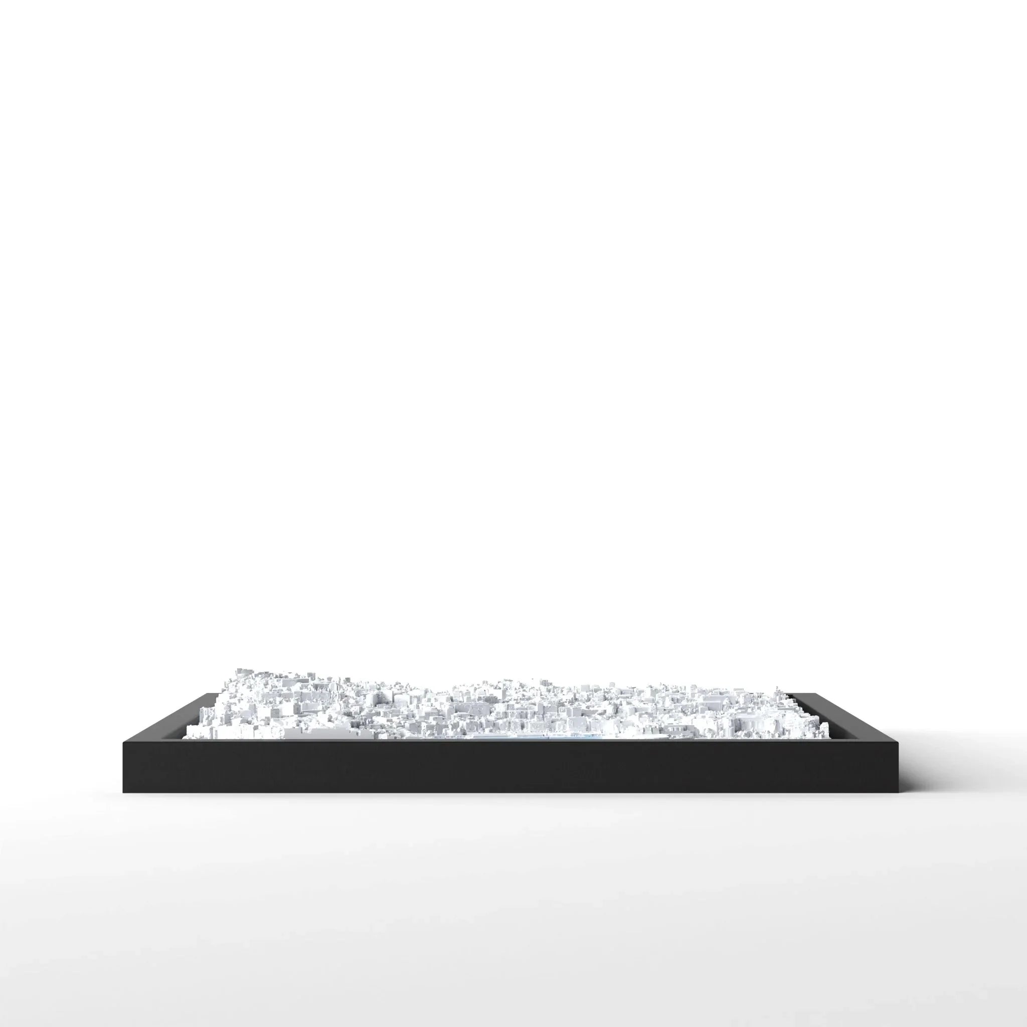 3D gedrucktes Stadtmodell Cannes eingerahmt für deine Wand - CraftedCity