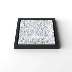 3D gedrucktes Stadtmodell Cannes eingerahmt für deine Wand - CraftedCity