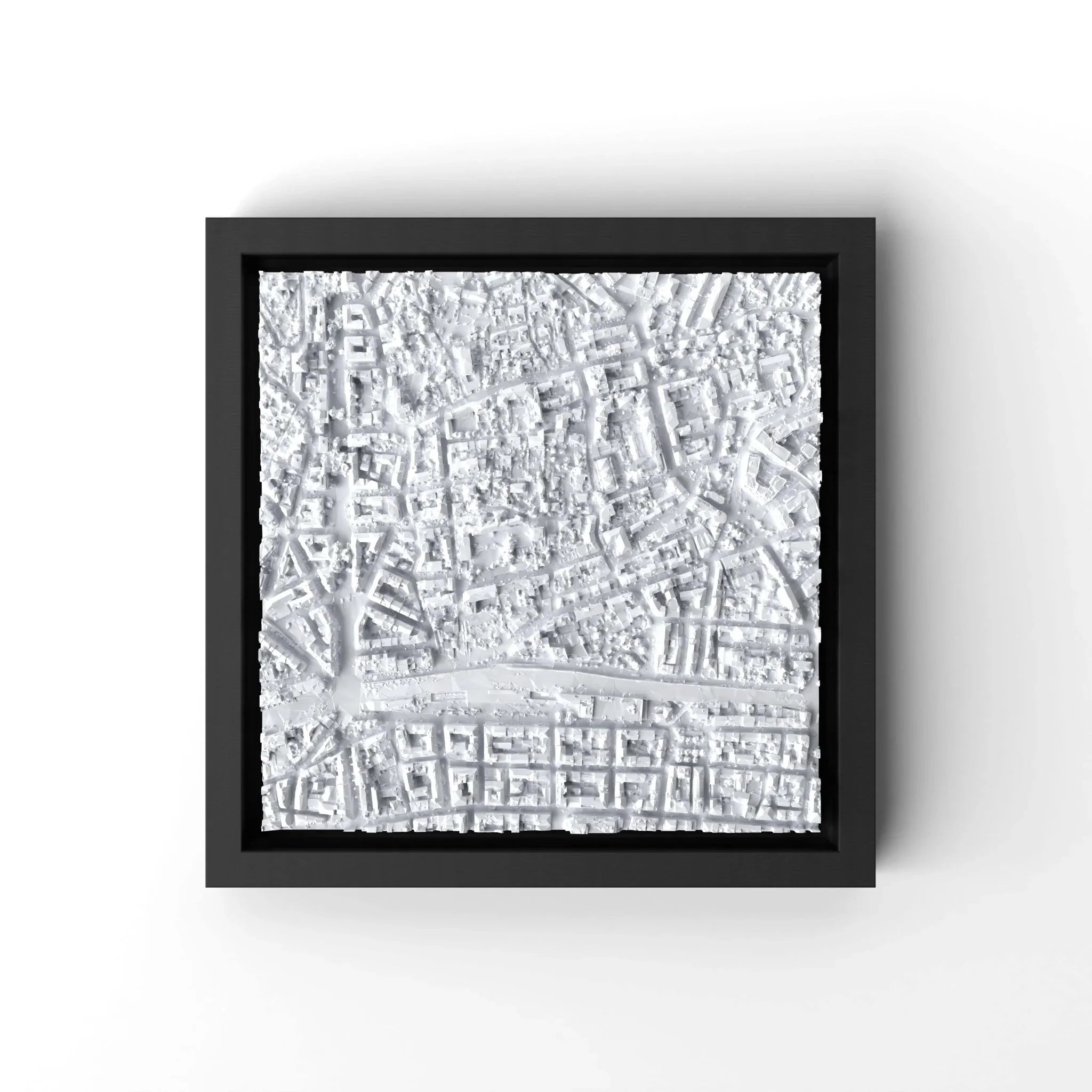 3D gedrucktes Stadtmodell Cannes eingerahmt für deine Wand - CraftedCity