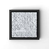 3D gedrucktes Stadtmodell Cannes eingerahmt für deine Wand - CraftedCity