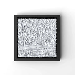 3D gedrucktes Stadtmodell Cannes eingerahmt für deine Wand - CraftedCity