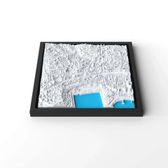 3D gedrucktes Stadtmodell Cannes eingerahmt für deine Wand - CraftedCity