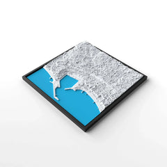 3D gedrucktes Stadtmodell Cannes eingerahmt für deine Wand - CraftedCity