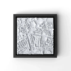 3D gedrucktes Stadtmodell Dresden eingerahmt für deine Wand - CraftedCity