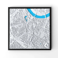 3D gedrucktes Stadtmodell Dresden eingerahmt für deine Wand - CraftedCity