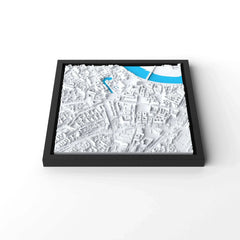 3D gedrucktes Stadtmodell Dresden eingerahmt für deine Wand - CraftedCity