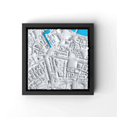 3D gedrucktes Stadtmodell Dresden eingerahmt für deine Wand - CraftedCity