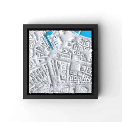 3D gedrucktes Stadtmodell Dresden eingerahmt für deine Wand - CraftedCity