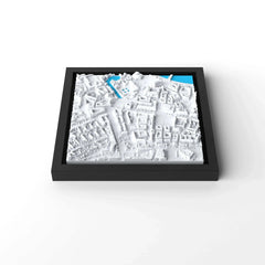 3D gedrucktes Stadtmodell Dresden eingerahmt für deine Wand - CraftedCity