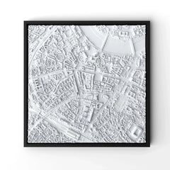 3D gedrucktes Stadtmodell Dresden eingerahmt für deine Wand - CraftedCity