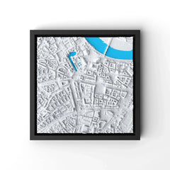 3D gedrucktes Stadtmodell Dresden eingerahmt für deine Wand - CraftedCity